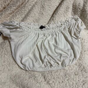 Forever 21 Cream Lace Trim Top